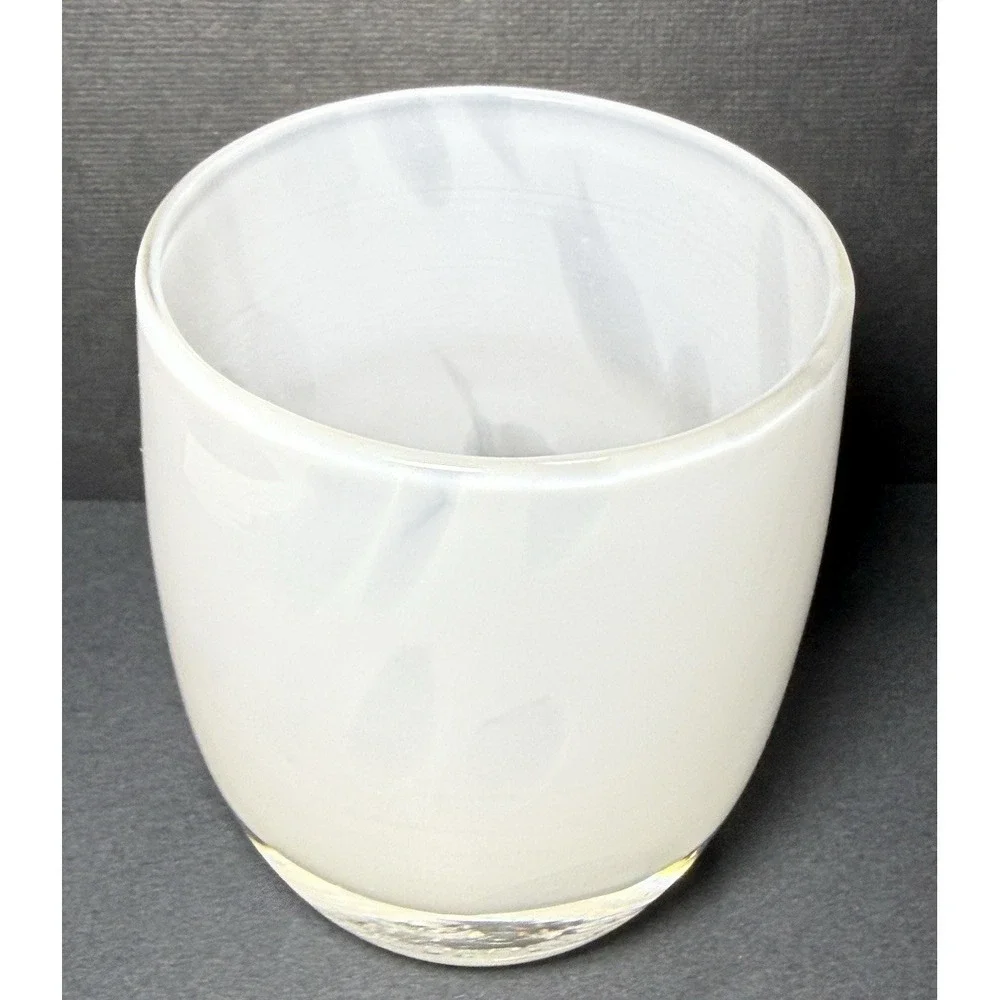 Glassybaby Candle Holder EMBRACE White Glass Votive‎ Holder Pre Triskelion 1956